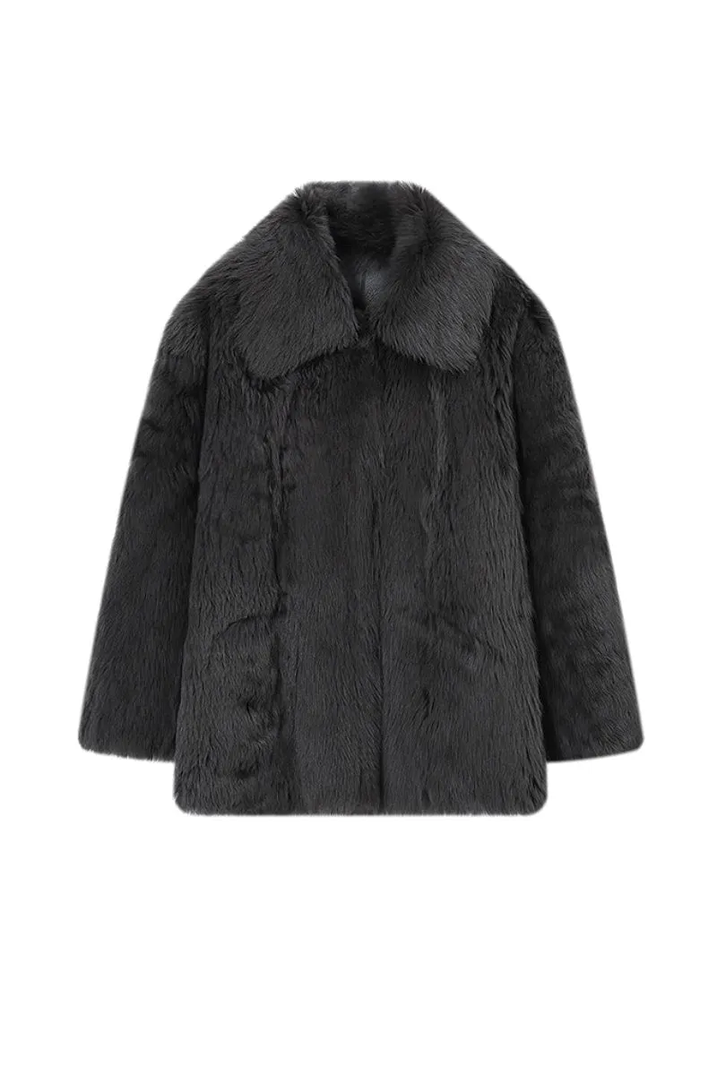 Luxe Mid-Length Spain Toscana Sheepskin Shearling Coat