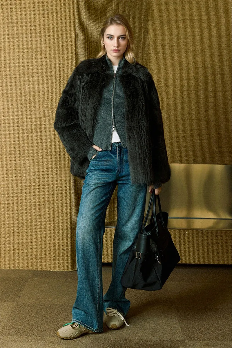 Luxe Mid-Length Spain Toscana Sheepskin Shearling Coat