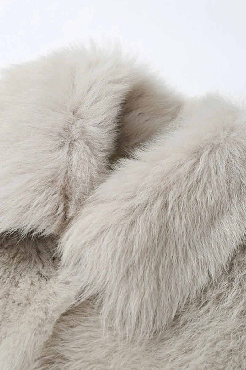 Luxe Mid-Length Spain Toscana Sheepskin Shearling Coat