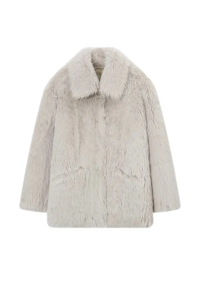 Luxe Mid-Length Spain Toscana Sheepskin Shearling Coat