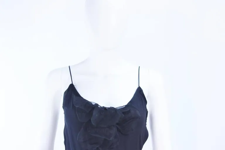 MAGGY REEVES Black Silk Chiffon Lace Cocktail Dress Size 2