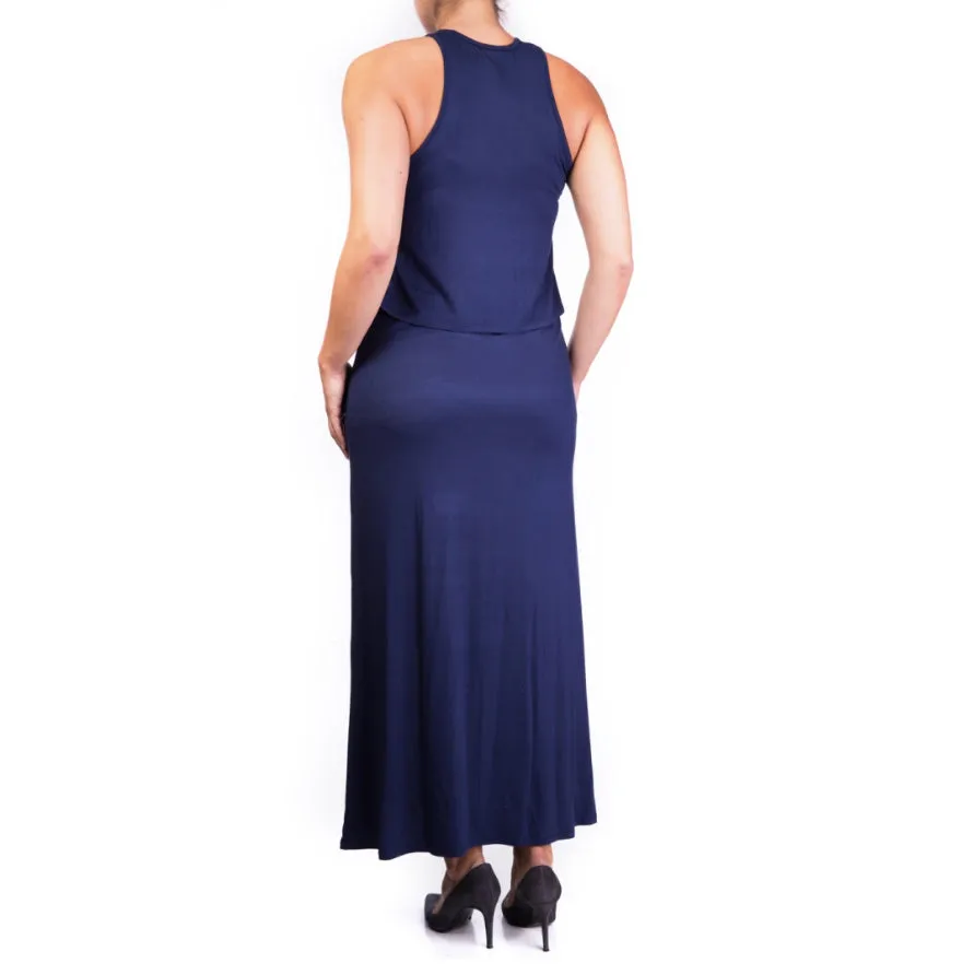 Mama Basic - Double Layer Long Maternity & Nursing Dress