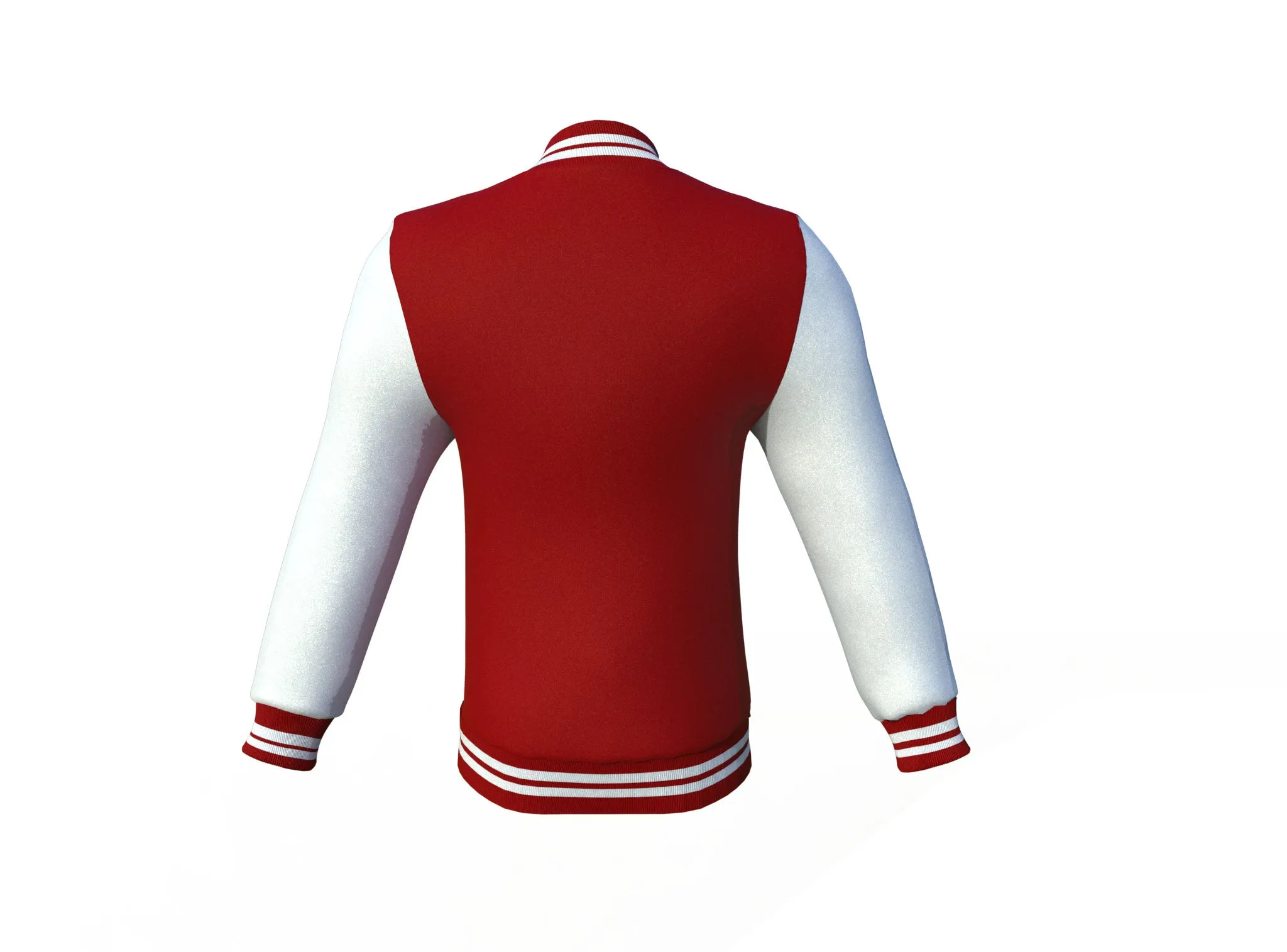 Maroon Varsity Letterman Jacket with White Sleeves