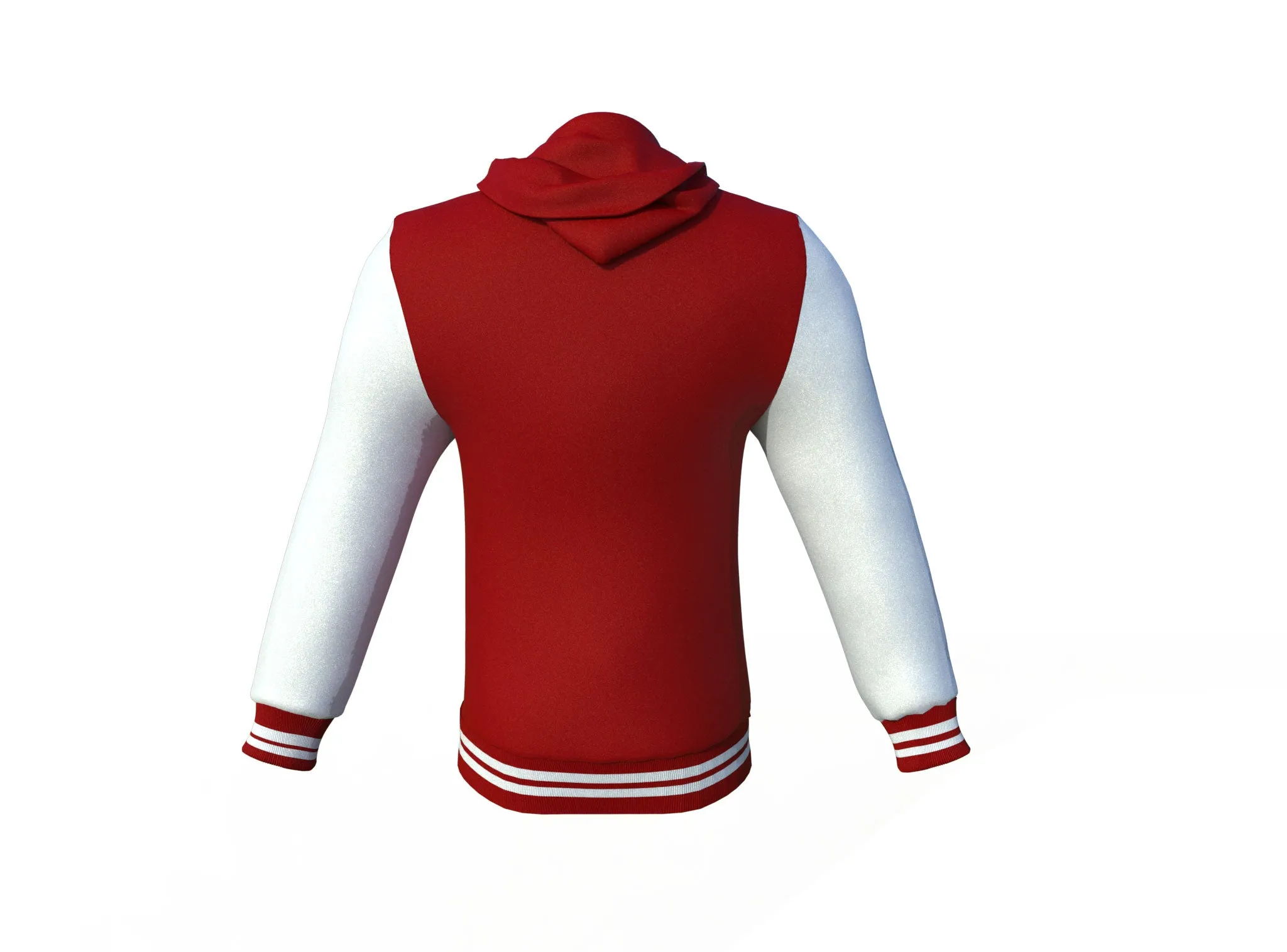 Maroon Varsity Letterman Jacket with White Sleeves