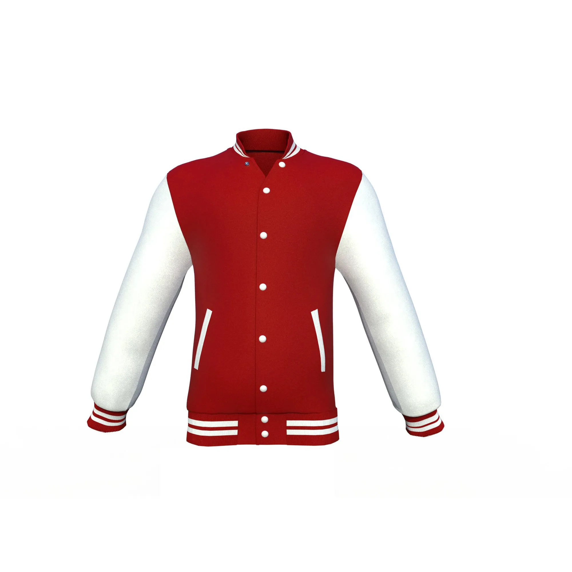 Maroon Varsity Letterman Jacket with White Sleeves