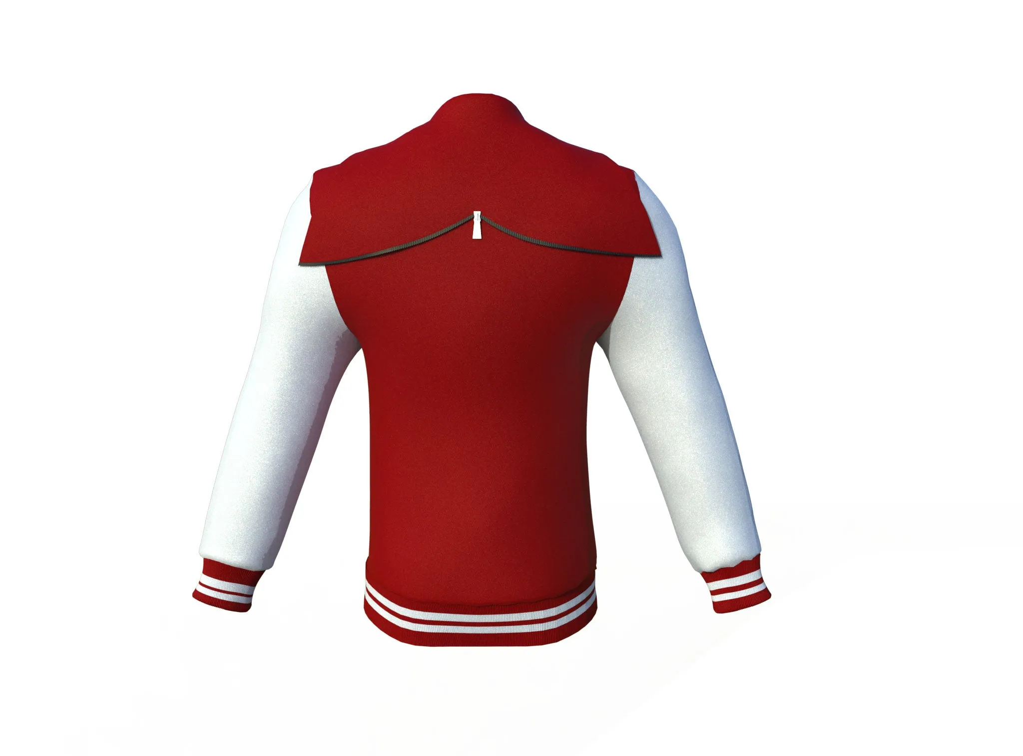 Maroon Varsity Letterman Jacket with White Sleeves