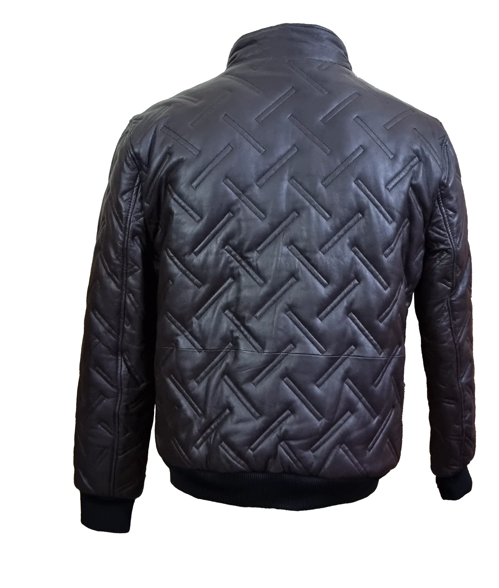 Mens Black Leather Jacket Biker Style Lambskin Leather Premium Quality Quilted Jacket - ELM51