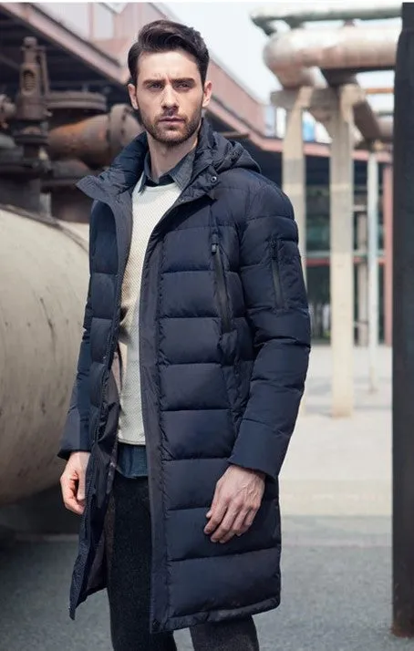 Men's Winter Long Thick Down Coat | Men's Fashion Outerwear