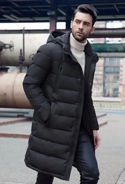 Men's Winter Long Thick Down Coat | Men's Fashion Outerwear