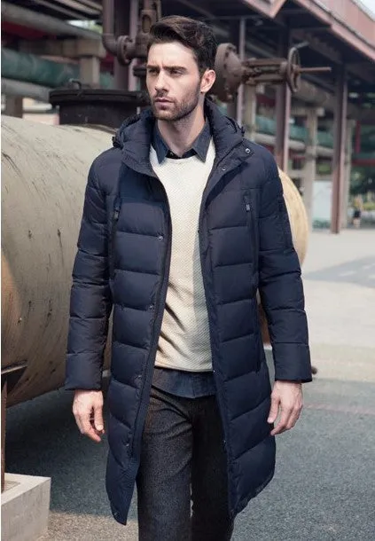 Men's Winter Long Thick Down Coat | Men's Fashion Outerwear