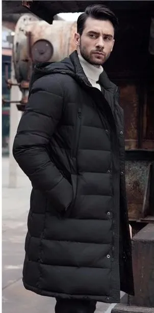 Men's Winter Long Thick Down Coat | Men's Fashion Outerwear