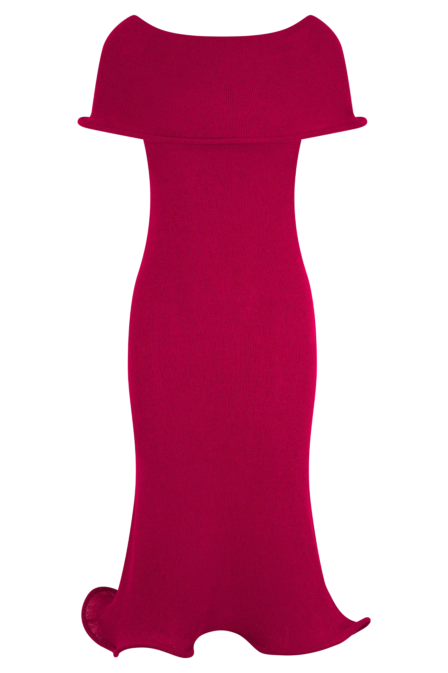 Molly Off Shoulder Knit Midi Dress - Raspberry