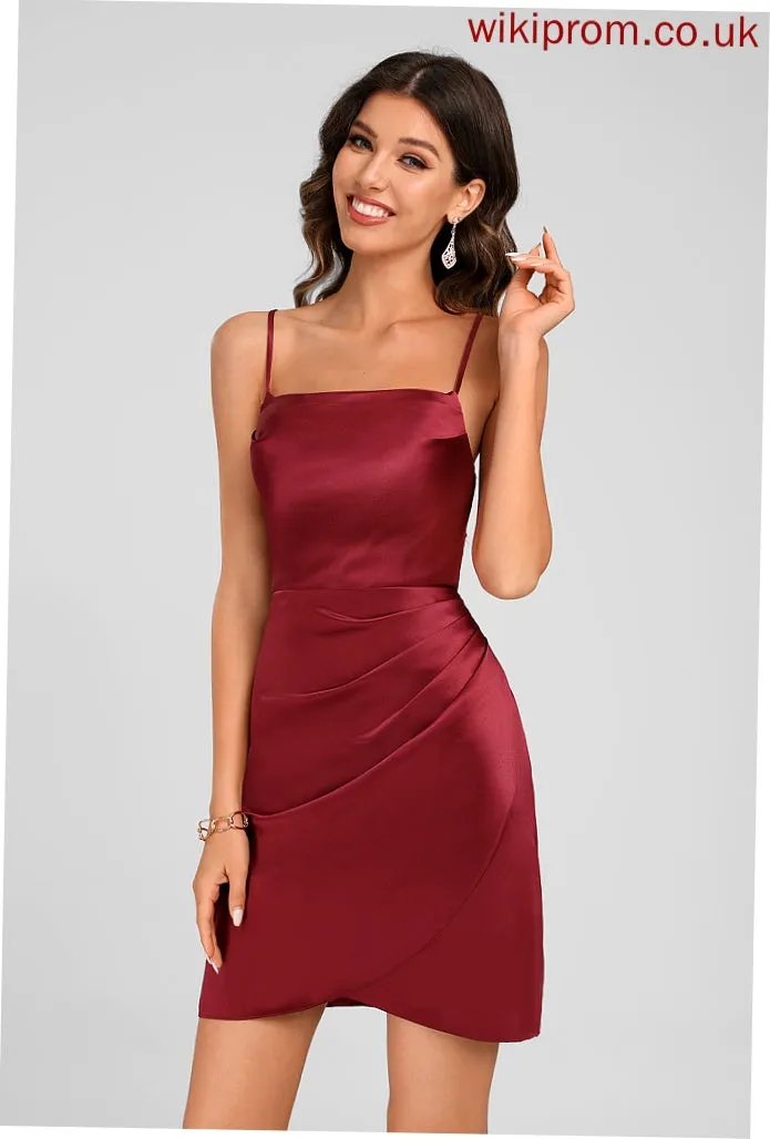 Neckline Square Bodycon Satin Homecoming Short/Mini Salome Dress Club Dresses