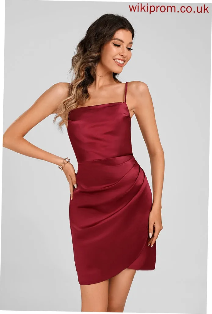 Neckline Square Bodycon Satin Homecoming Short/Mini Salome Dress Club Dresses