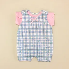 NICU Friendly Overalls Pink Gingham