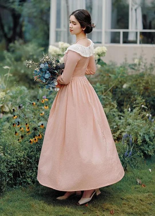 Period Drama Style Vintage Pink Swing Dress