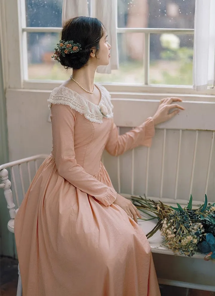 Period Drama Style Vintage Pink Swing Dress