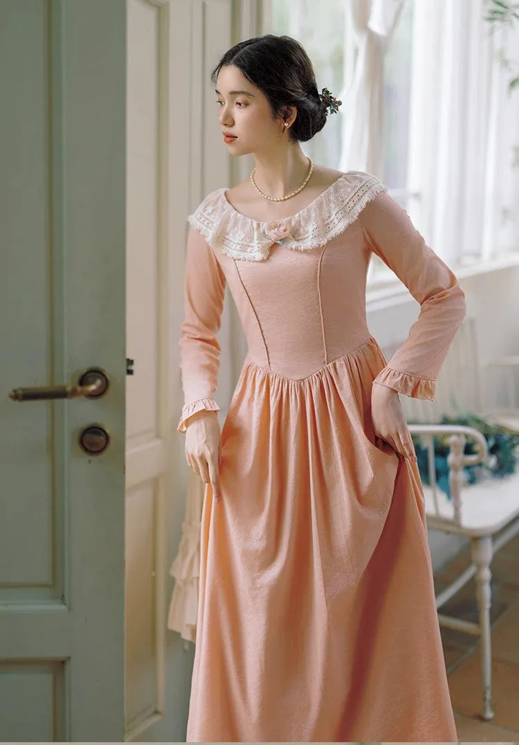 Period Drama Style Vintage Pink Swing Dress