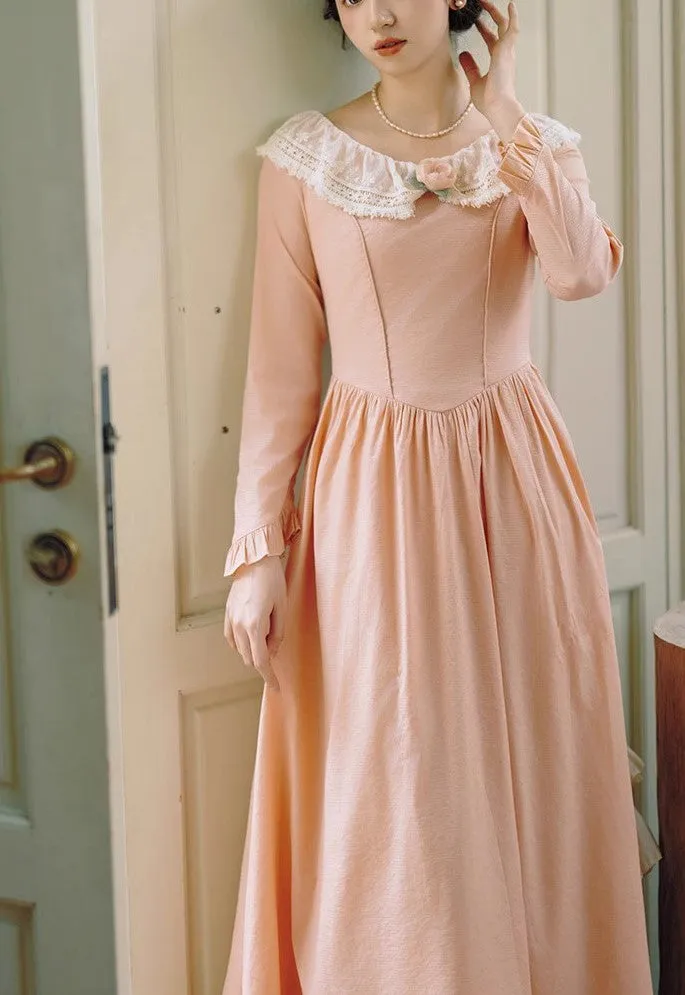 Period Drama Style Vintage Pink Swing Dress