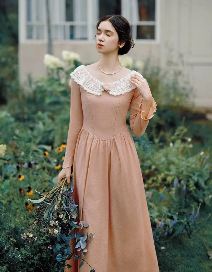 Period Drama Style Vintage Pink Swing Dress