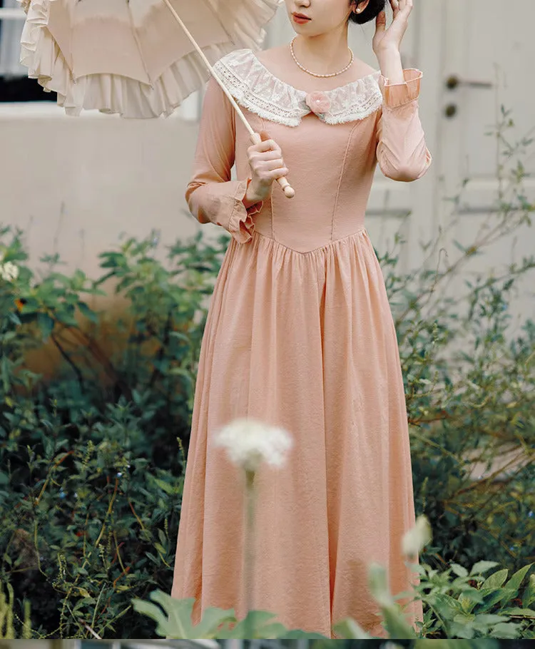 Period Drama Style Vintage Pink Swing Dress