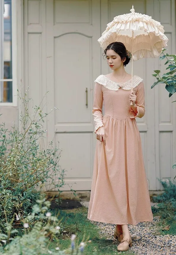 Period Drama Style Vintage Pink Swing Dress