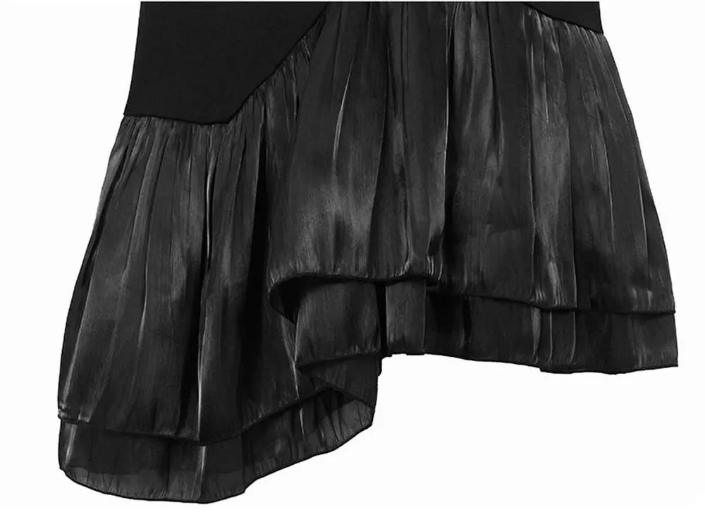 Pre Order:  Mid-Calf Pleated Cuffs Hem Dress