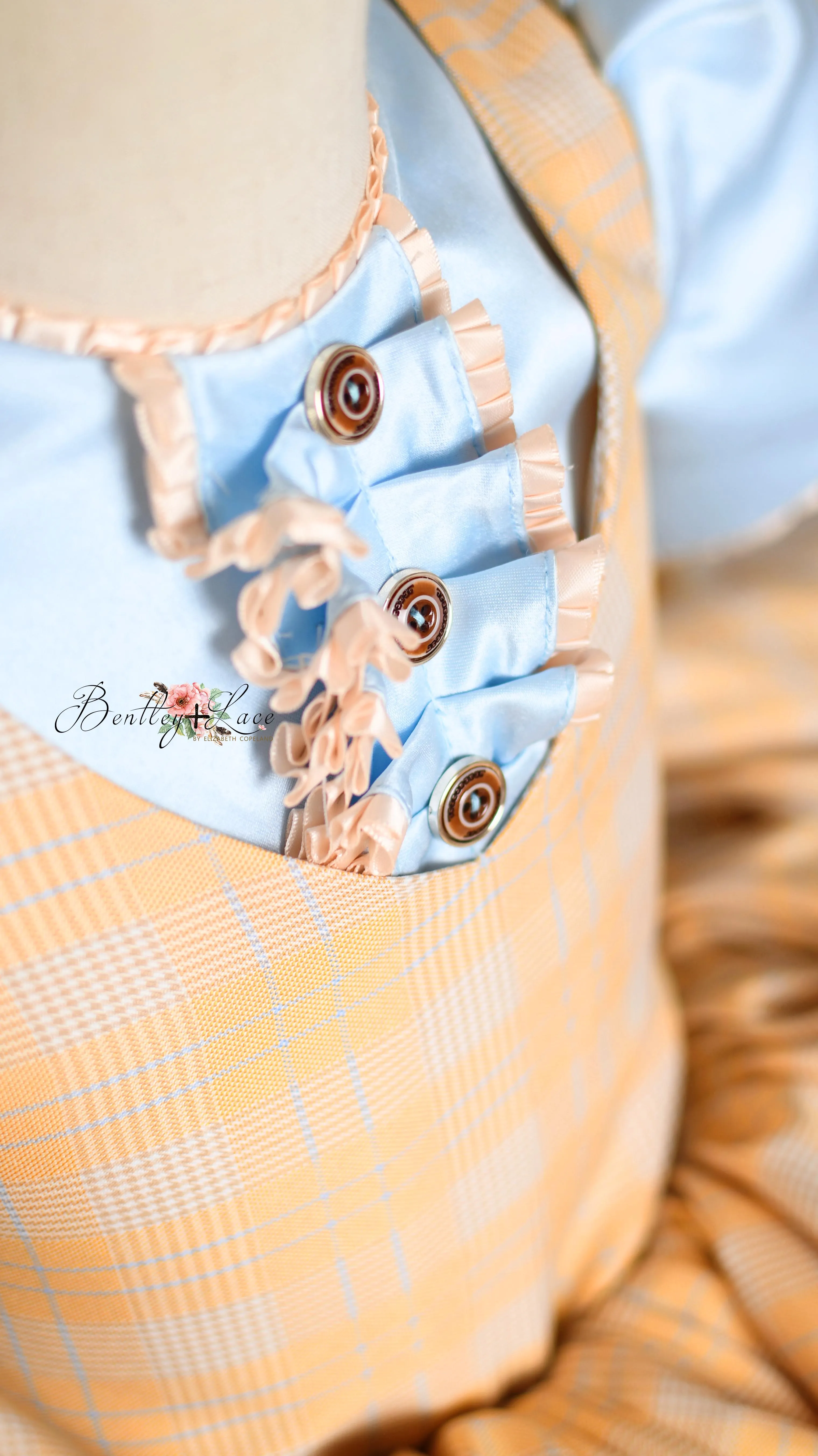 "Bluebird Breeze" Vintage Inspired Plaid Petal Length Dress | Size 5 Years to Petite 7 Years