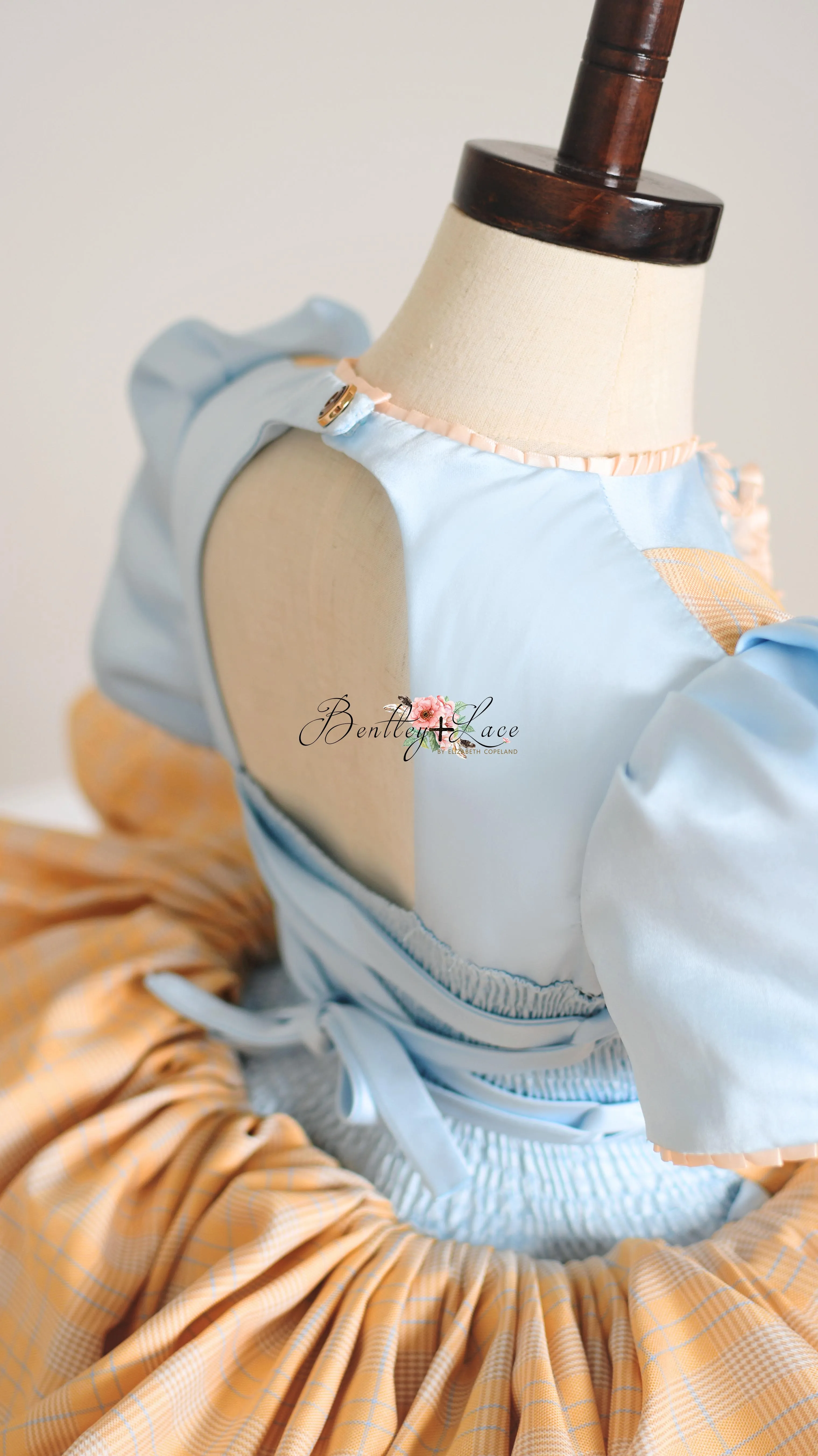 "Bluebird Breeze" Vintage Inspired Plaid Petal Length Dress | Size 5 Years to Petite 7 Years