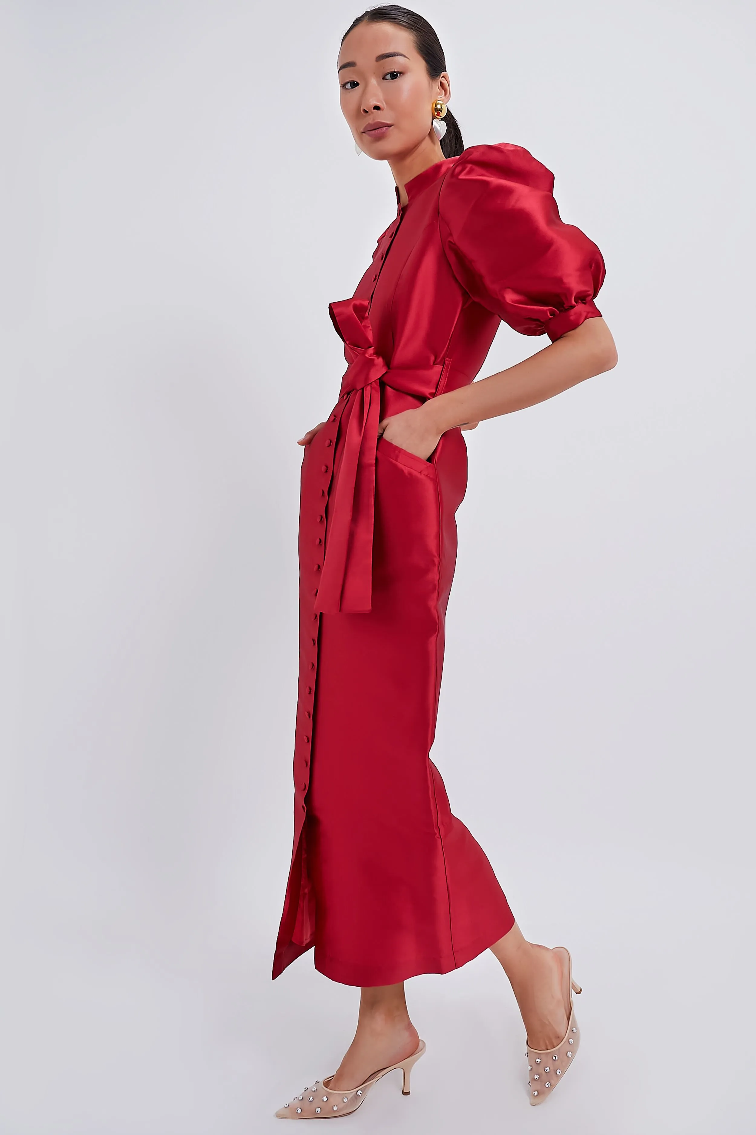 Red Amoako Smart Long Dress