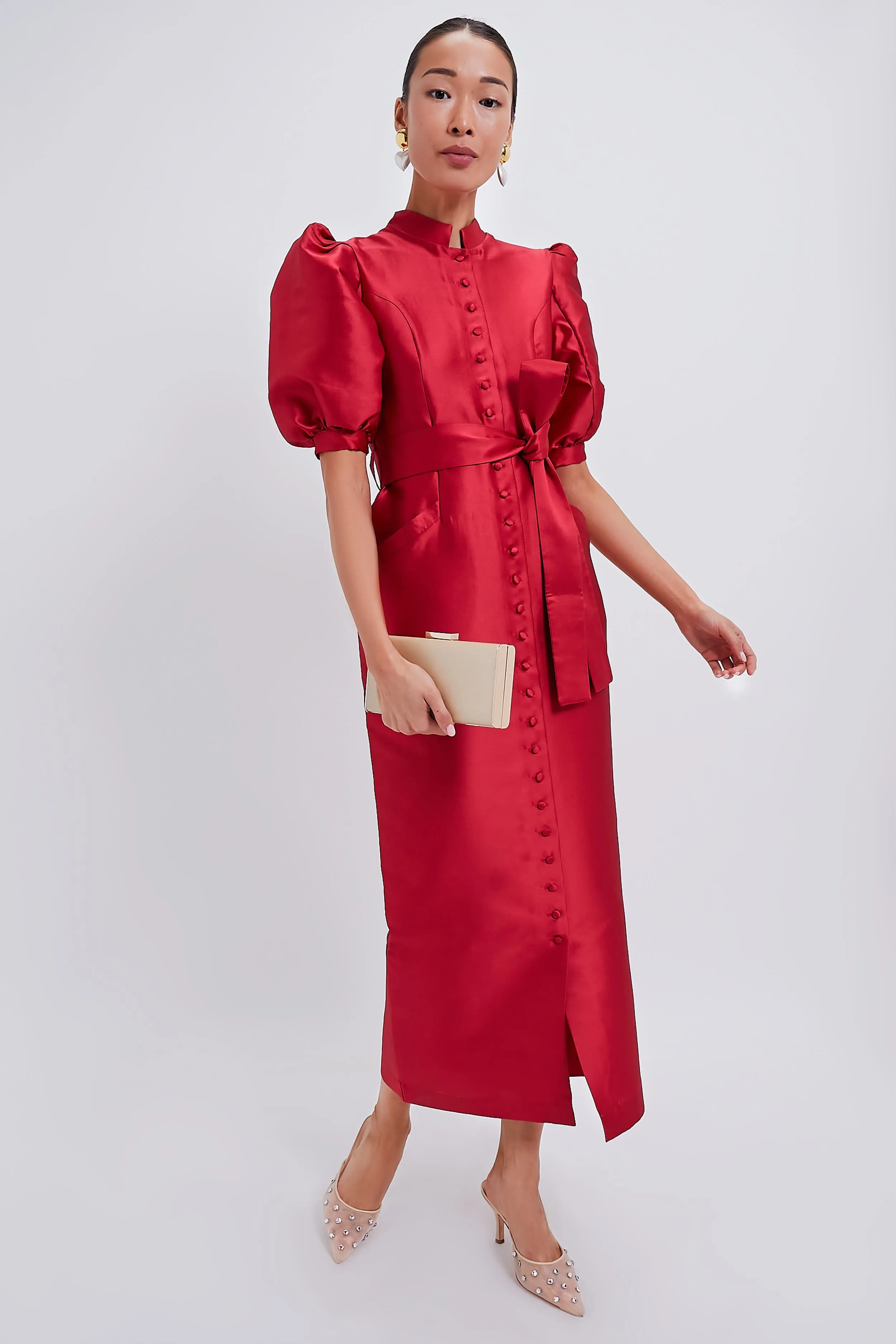 Red Amoako Smart Long Dress