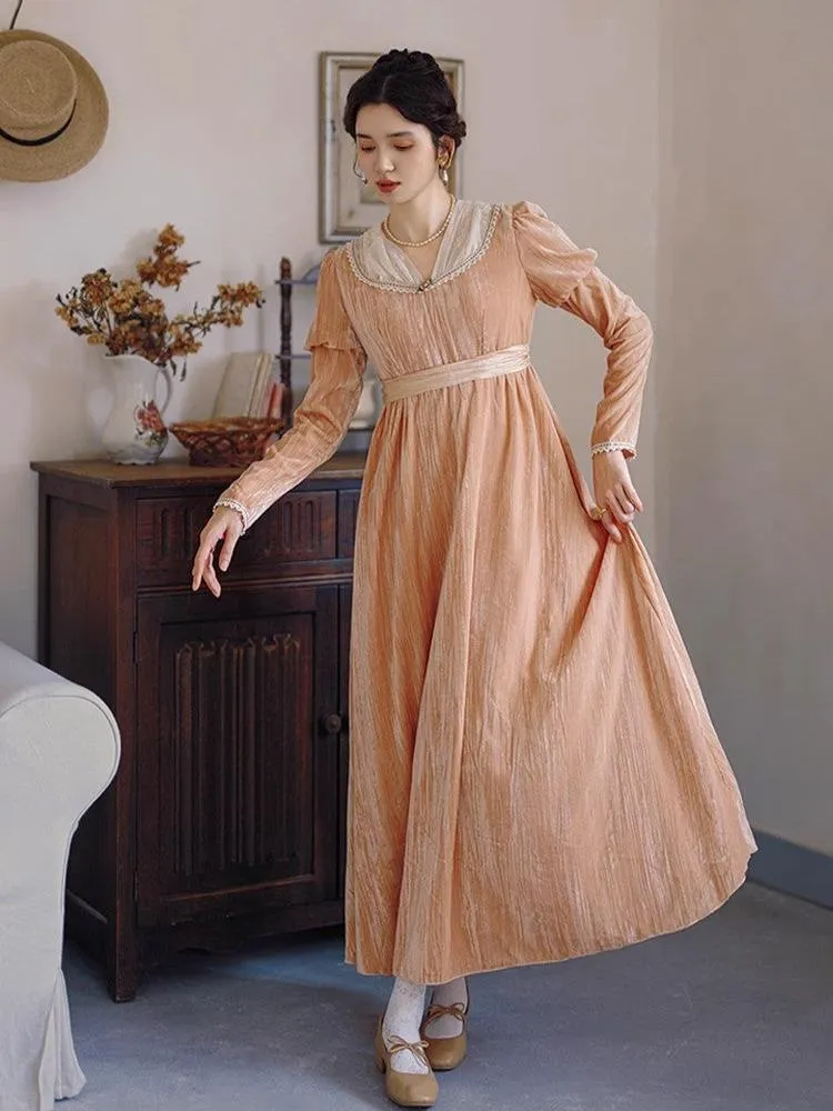 Regency Style Puff Sleeves Dress