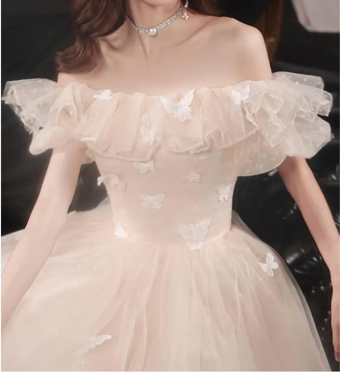 Retro Ethereal Off-Shoulder Prom Dress Bridesmaid dress