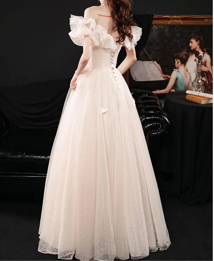 Retro Ethereal Off-Shoulder Prom Dress Bridesmaid dress