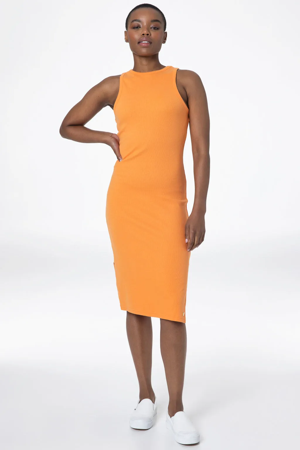 Ribbed Bodycon Dress _ 143278 _ Orange