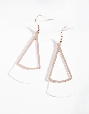 Rose Gold White Layer Triangle Earrings