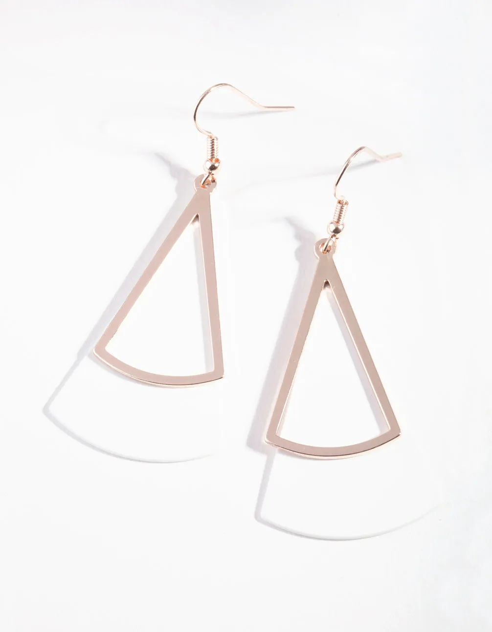 Rose Gold White Layer Triangle Earrings