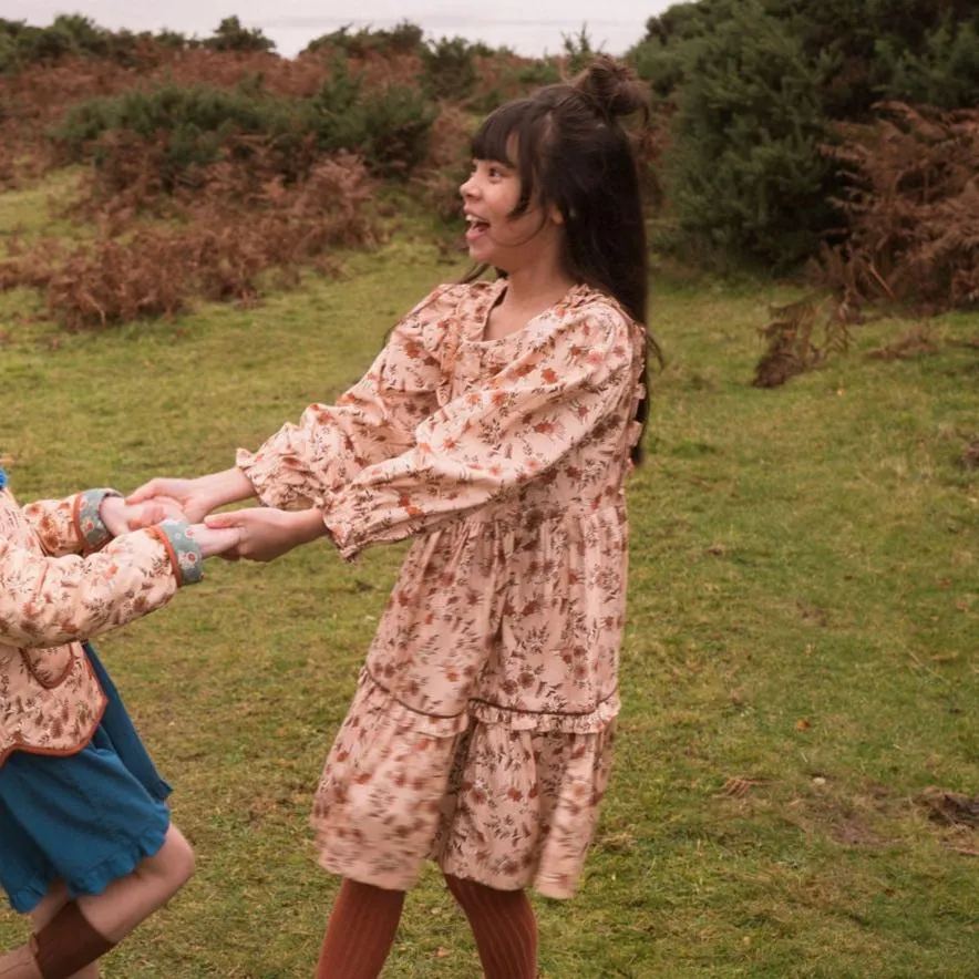 RUFFLE IVY DRESS, AUTUMN FLORAL