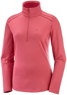 Salomon Womens Top Discovery Microfleece Half Zip Garnet Rose