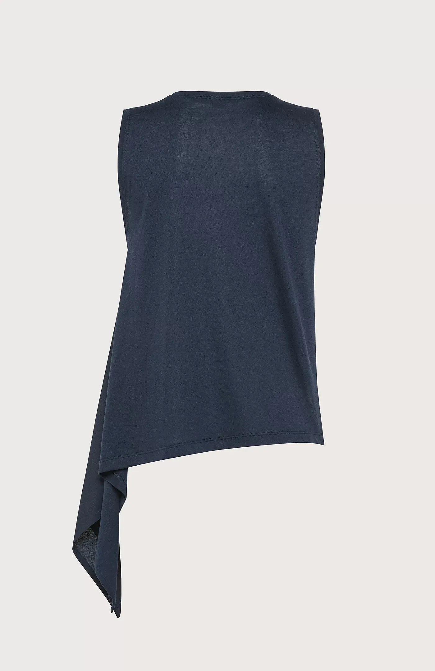 SEVENTY VENEZIA - SLEEVELESS ASYMMETRICAL CREW-NECK TOP OF LIGHTWEIGHT SILK-BLEND FABRIC AND JERSEY BACK