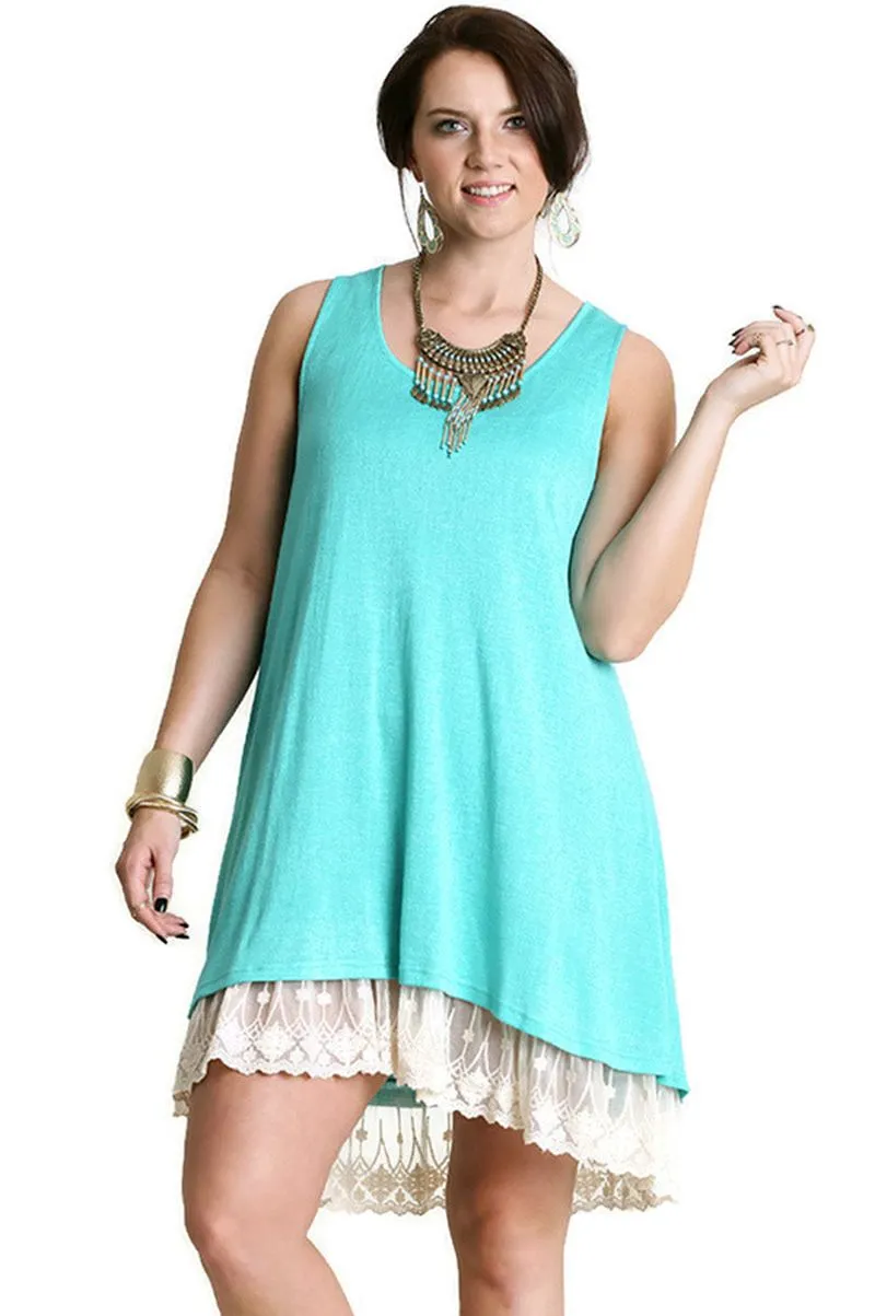 Sleeveless Double Layer Lace Dress