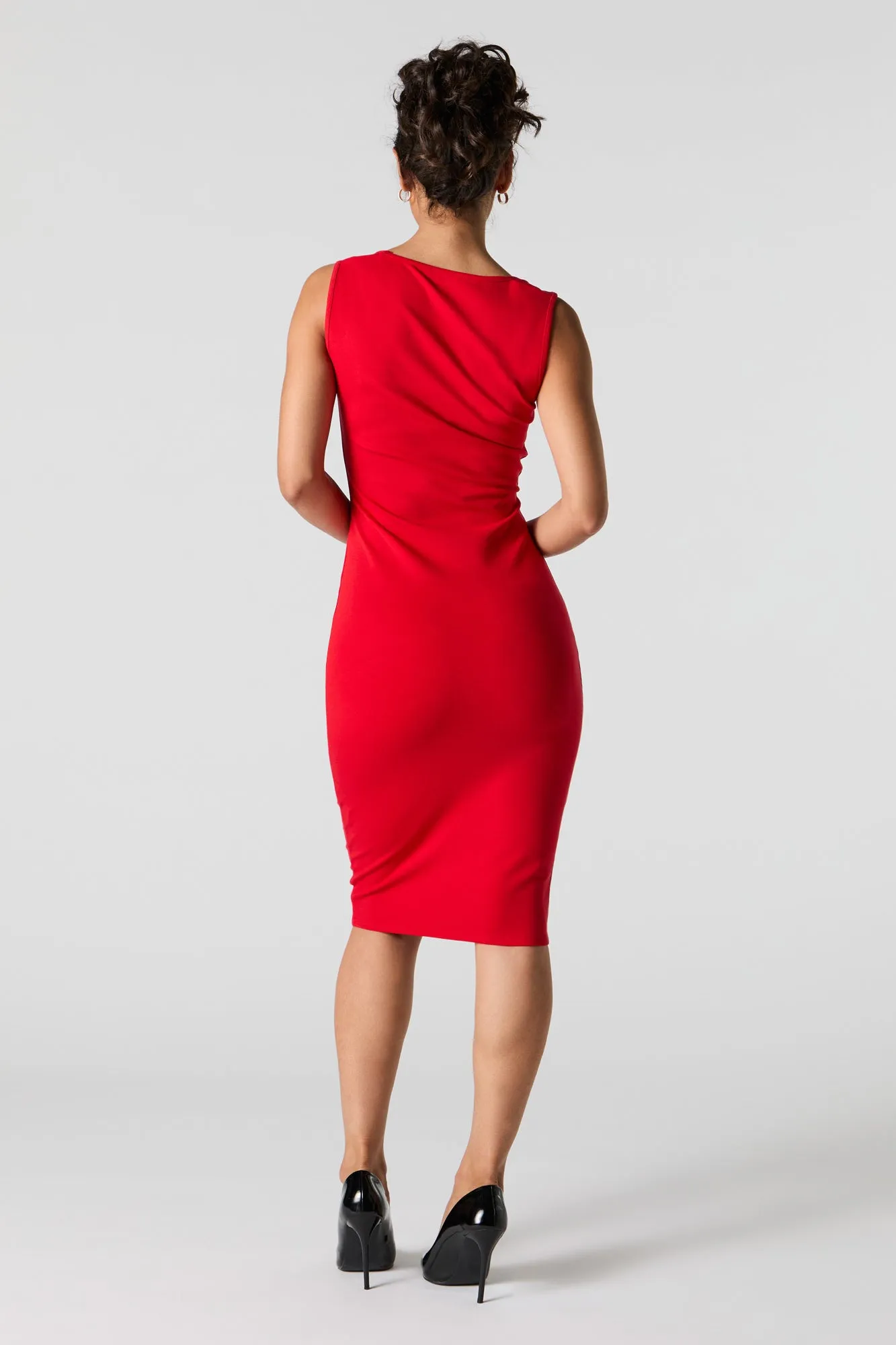 Square Neck Bodycon Midi Dress