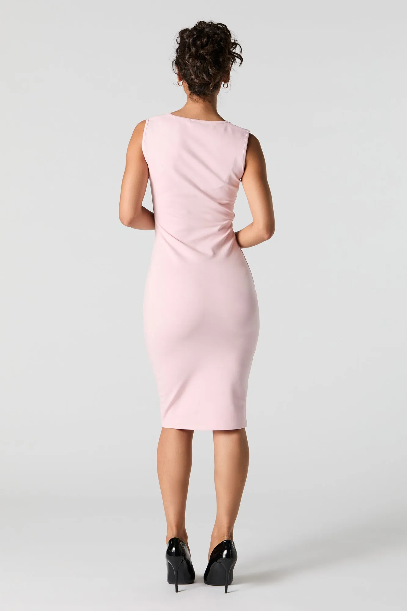 Square Neck Bodycon Midi Dress