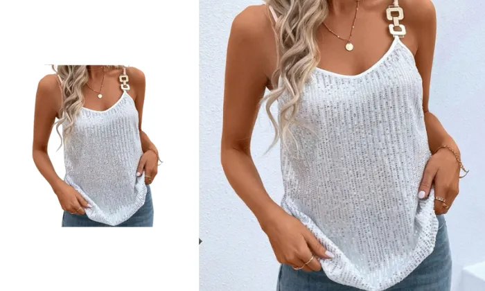 Stylish Halter Top With Sequins