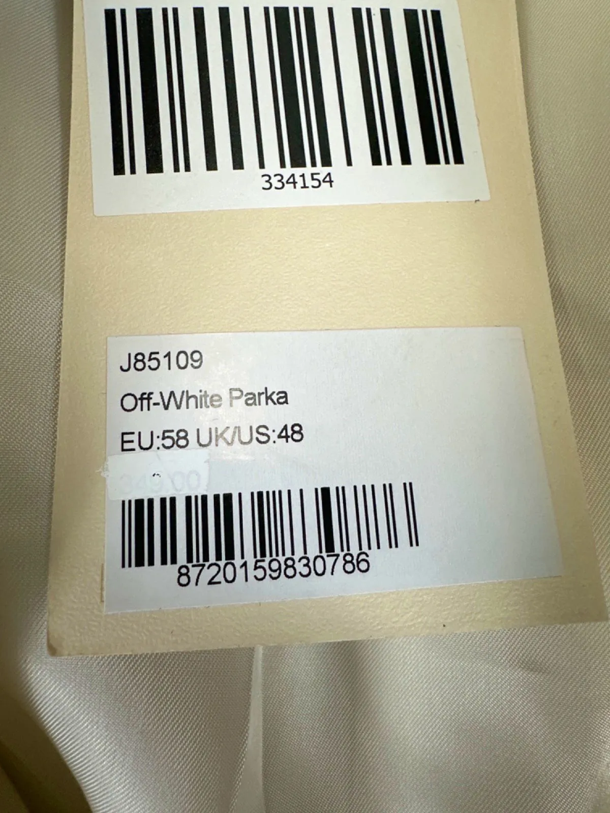 Suitsupply Off-White Piemonte Parka UK XXXL