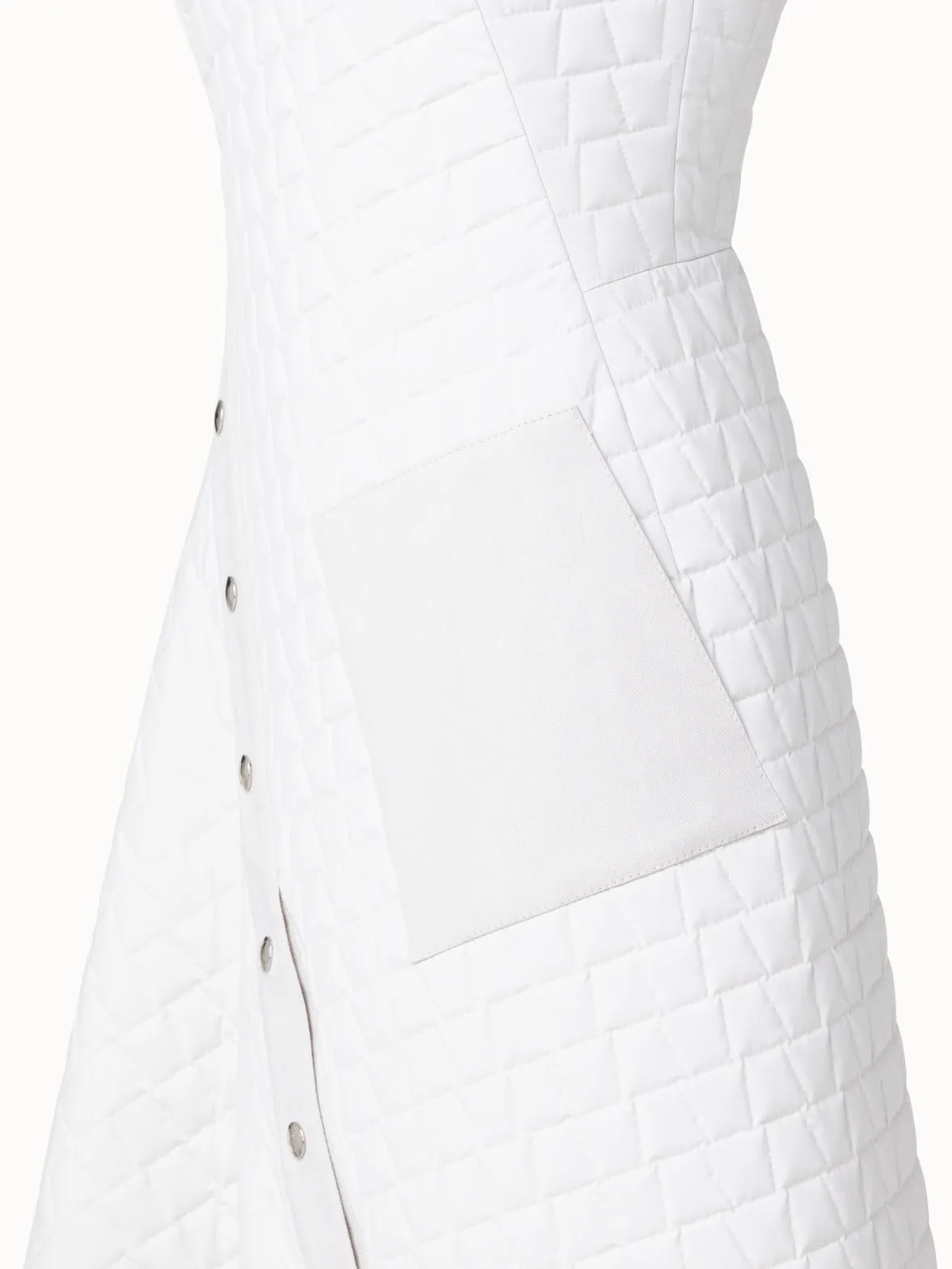 Techno Taffeta Quilted Trapezoid Dress