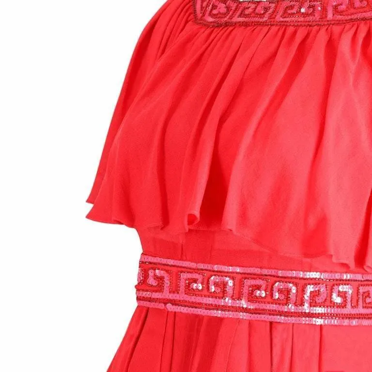 Ted Lapidus 1970s Flame Red Couture Dress