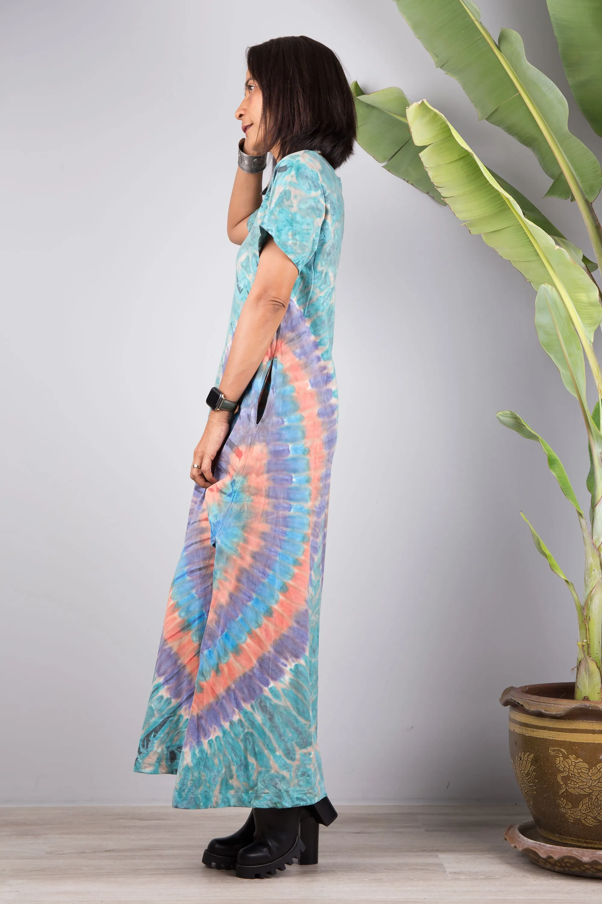 Tie dye split dress