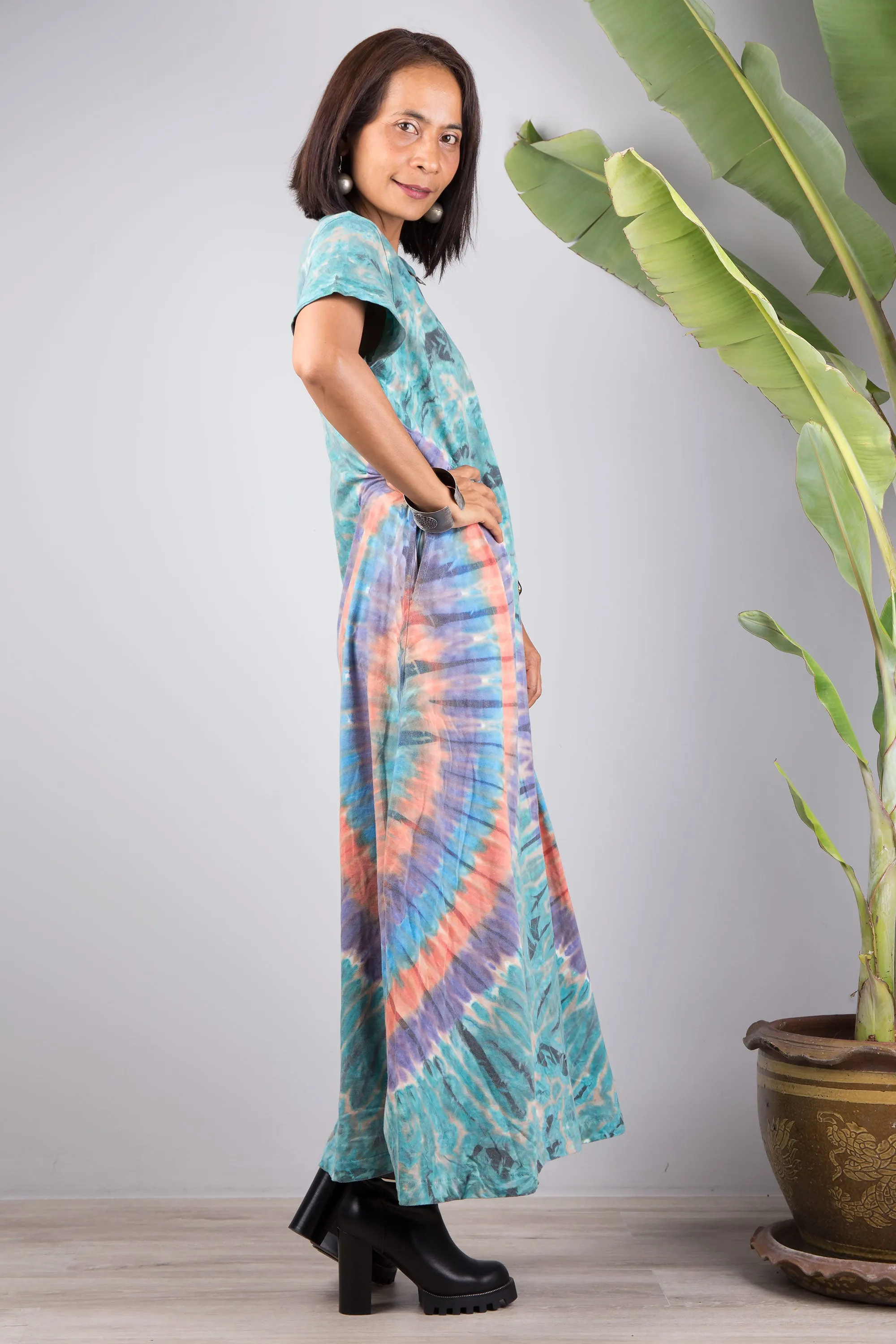 Tie dye split dress