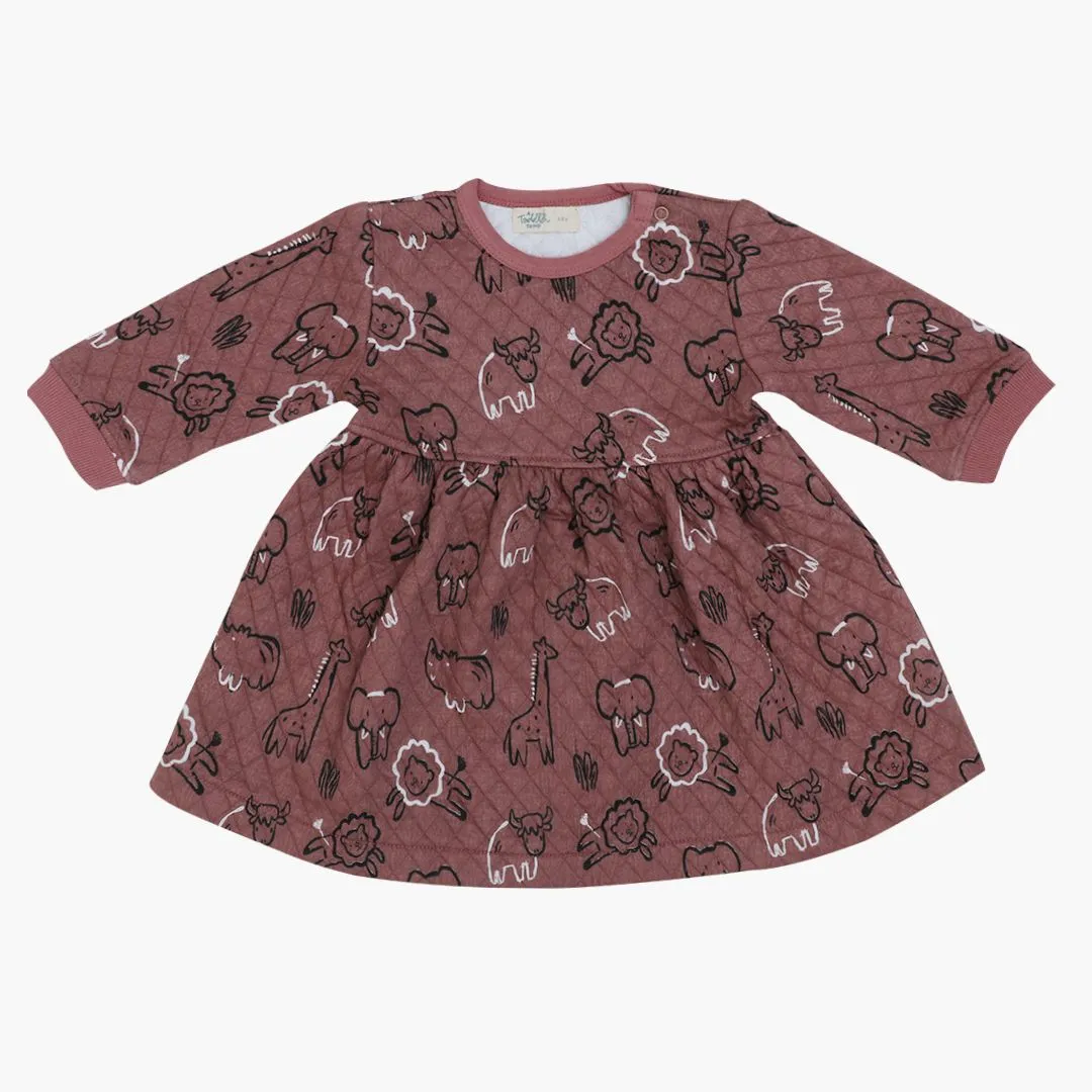 Tiny Tails - Quilted Full sleeve Frock and pants for girls